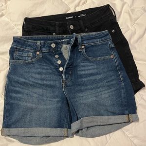 2pairs old navy high waisted og cuff jean shorts